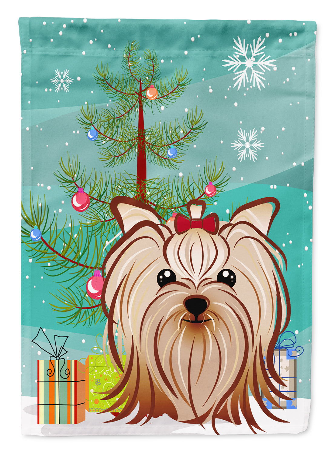 Christmas Tree and Yorkie Yorkshire Terrier Flag Garden Size BB1576GF.