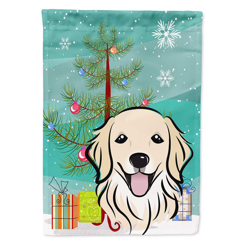 Christmas Tree and Golden Retriever Flag Canvas House Size BB1577CHF  the-store.com.