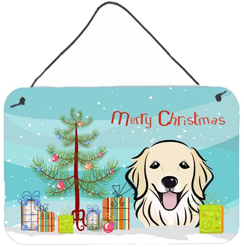 Christmas Tree and Golden Retriever Wall or Door Hanging Prints BB1577DS812 by Caroline&#39;s Treasures