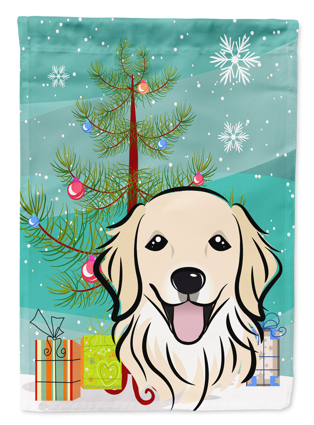 Christmas Tree and Golden Retriever Flag Garden Size BB1577GF.