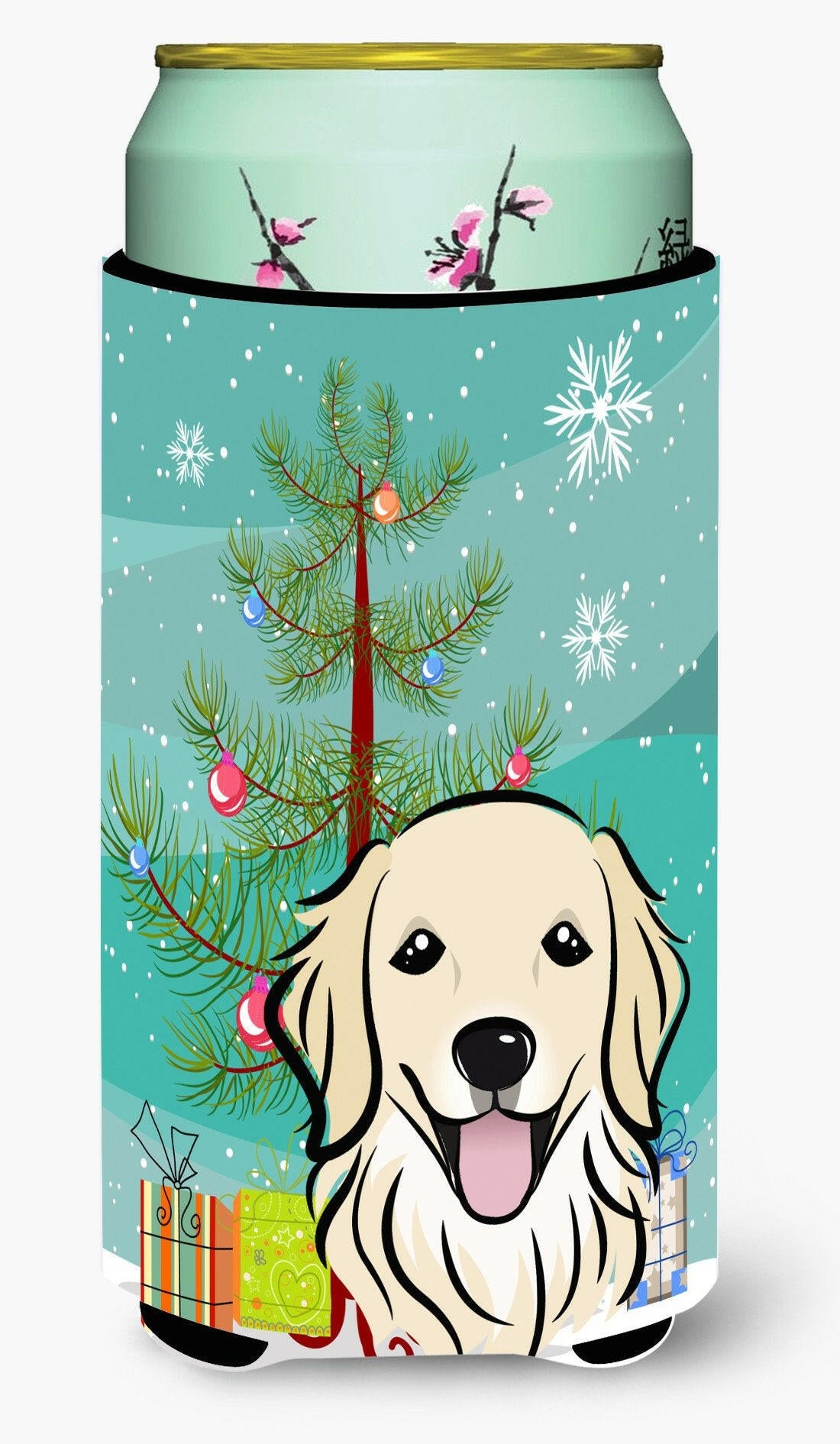 Christmas Tree and Golden Retriever Tall Boy Beverage Insulator Hugger BB1577TBC by Caroline&#39;s Treasures