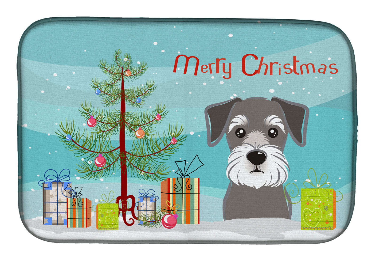 Christmas Tree and Schnauzer Dish Drying Mat BB1578DDM  the-store.com.