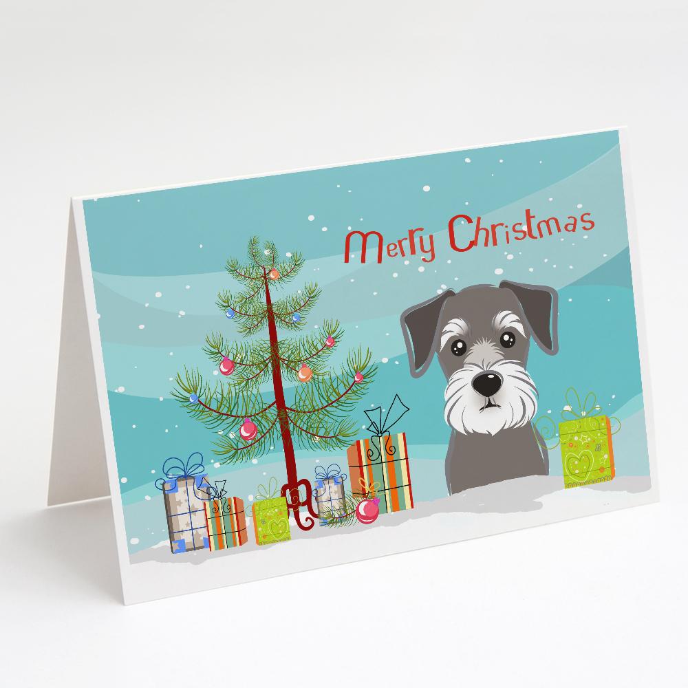 Buy this Christmas Tree and Schnauzer Greeting Cards and Envelopes Pack of 8