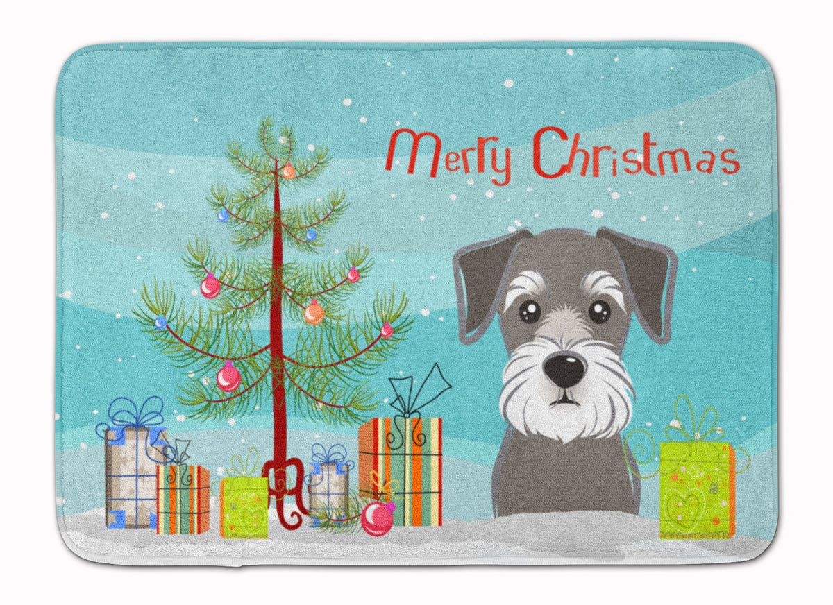 Christmas Tree and Schnauzer Machine Washable Memory Foam Mat BB1578RUG - the-store.com