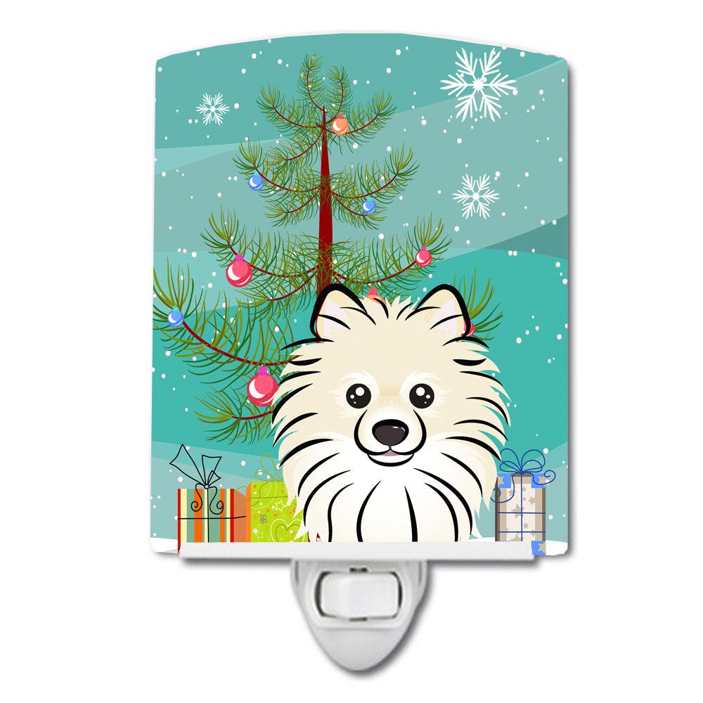 Christmas Tree and Pomeranian Ceramic Night Light BB1579CNL - the-store.com