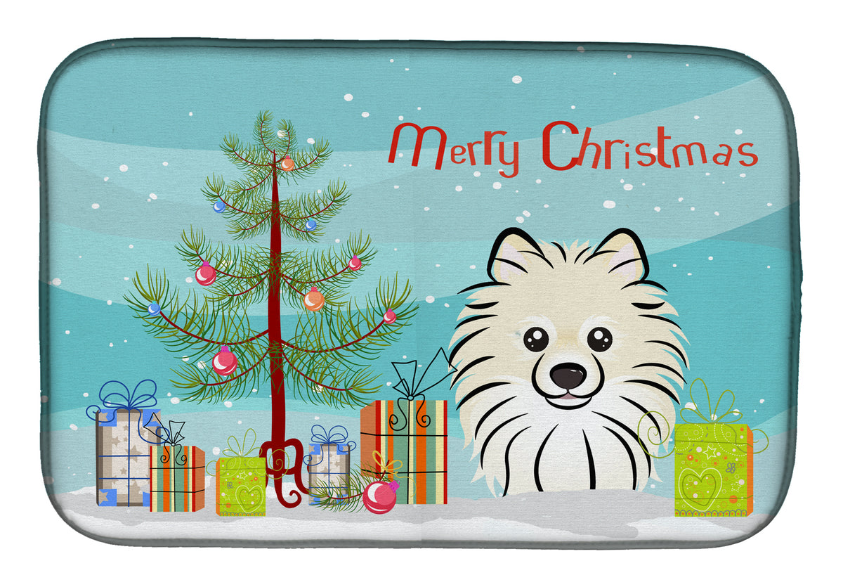 Christmas Tree and Pomeranian Dish Drying Mat BB1579DDM  the-store.com.