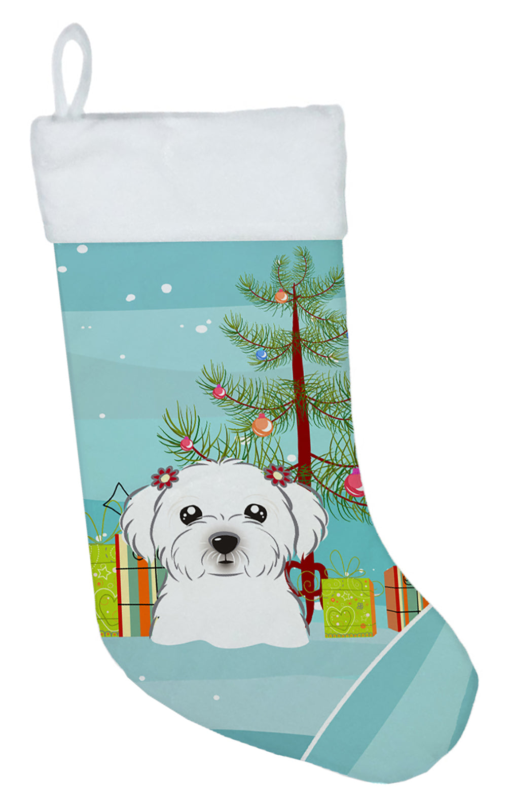 Christmas Tree and Maltese Christmas Stocking BB1580CS  the-store.com.