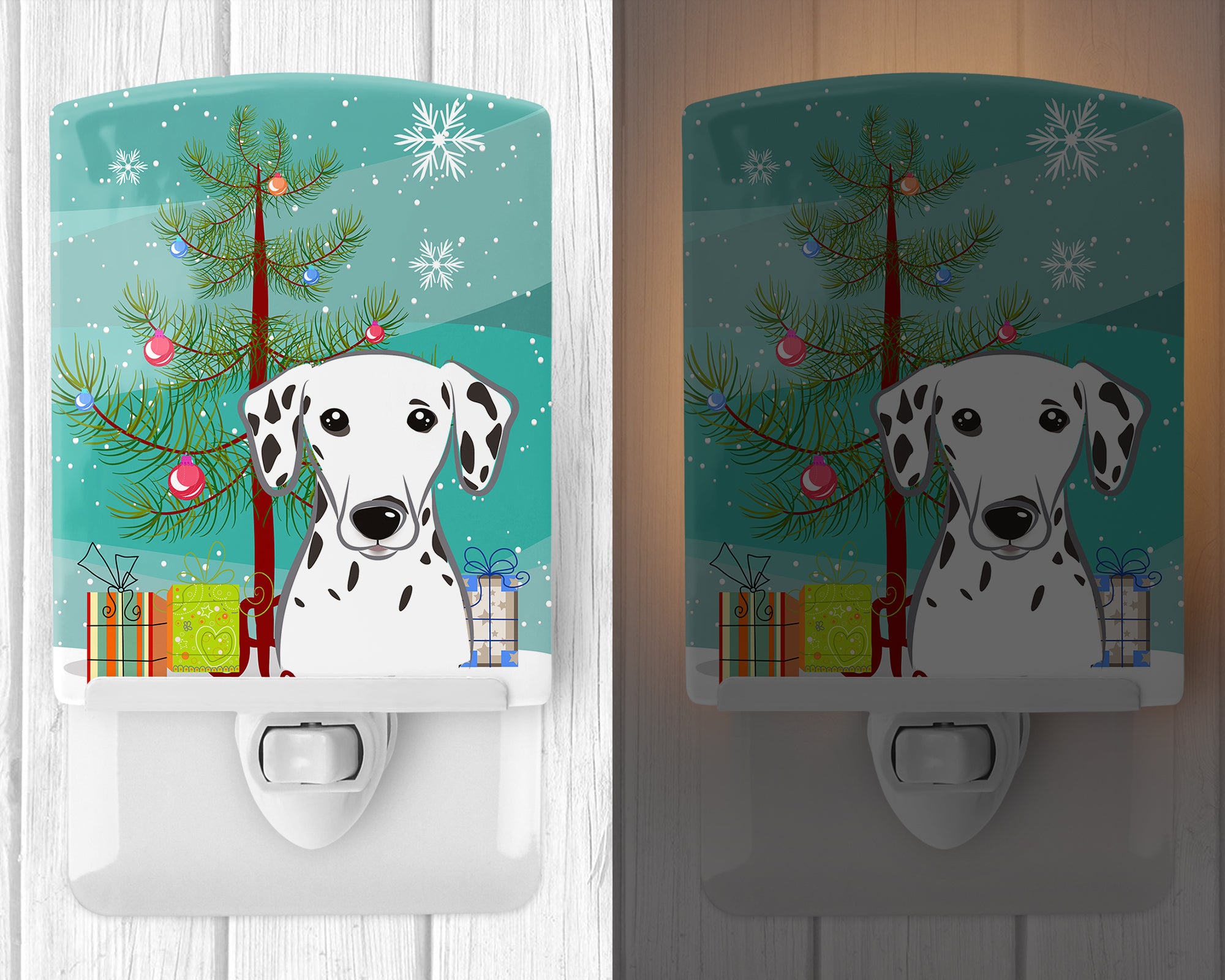 Christmas Tree and Dalmatian Ceramic Night Light BB1582CNL - the-store.com