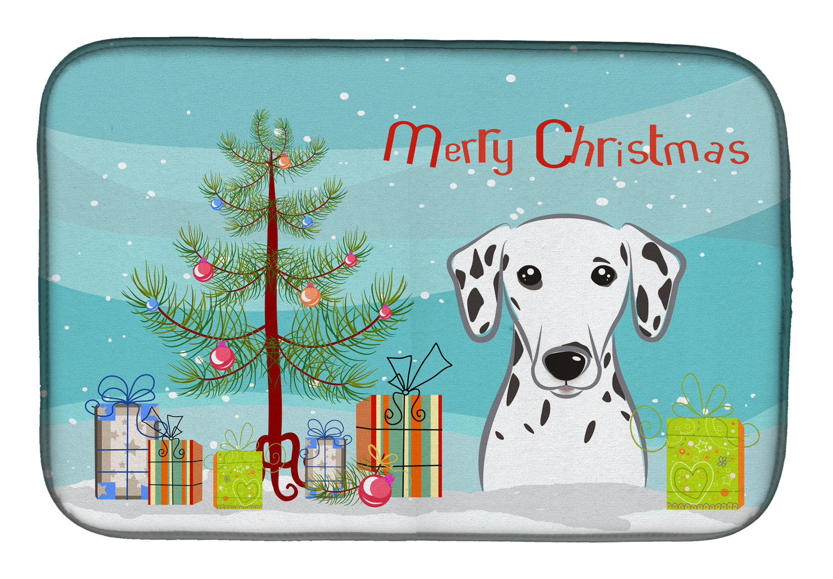 Christmas Tree and Dalmatian Dish Drying Mat BB1582DDM  the-store.com.