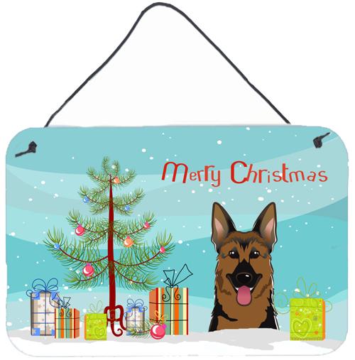 Christmas Tree and German Shepherd Wall or Door Hanging Prints BB1583DS812 by Caroline&#39;s Treasures