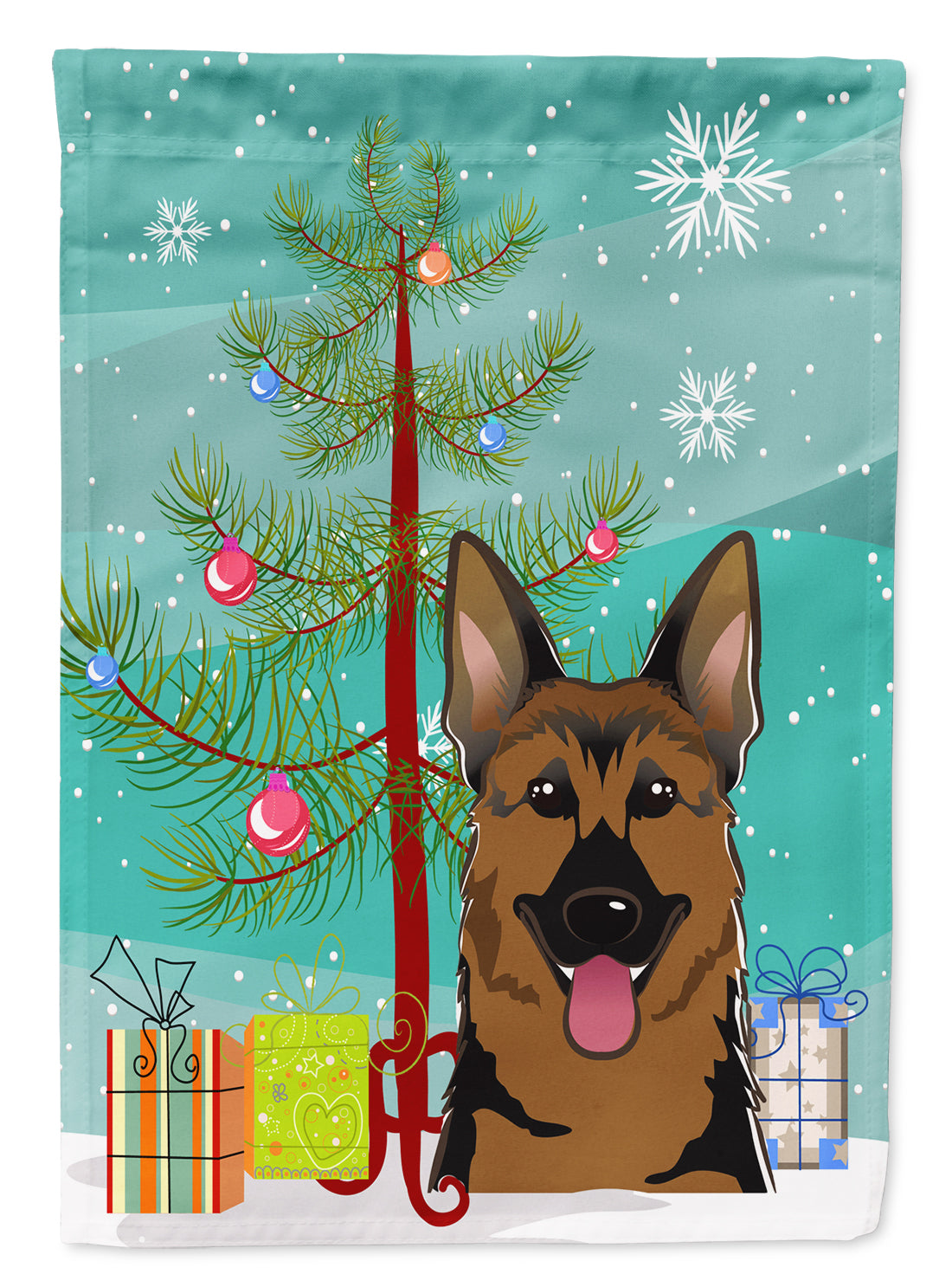 Christmas Tree and German Shepherd Flag Garden Size BB1583GF.