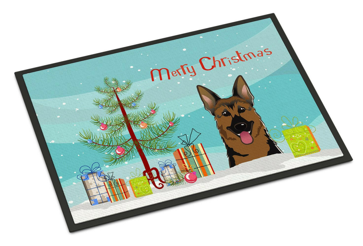 Christmas Tree and German Shepherd Indoor or Outdoor Mat 18x27 BB1583MAT - the-store.com