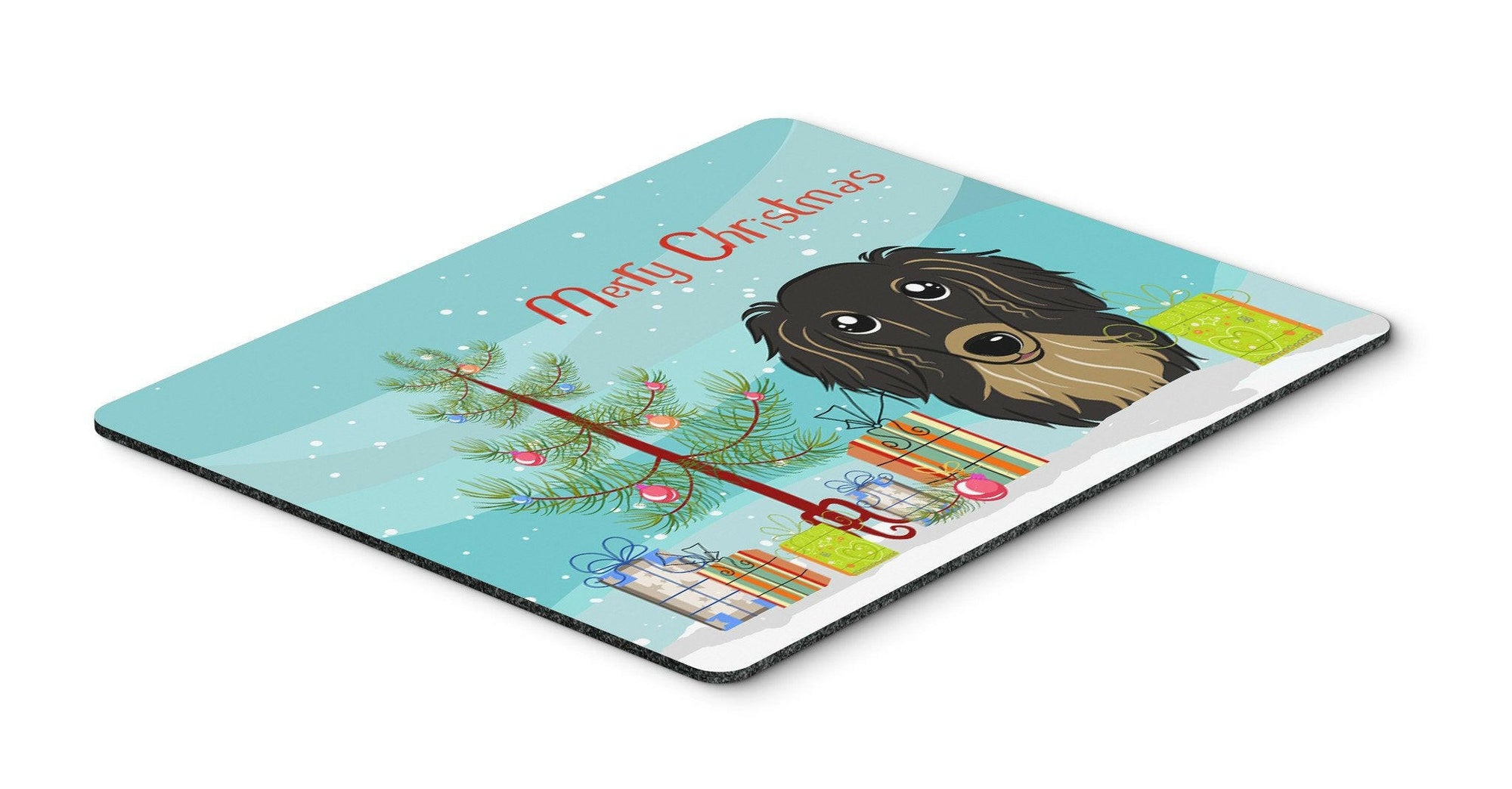 Christmas Tree and Longhair Black and Tan Dachshund Mouse Pad, Hot Pad or Trivet BB1585MP by Caroline's Treasures
