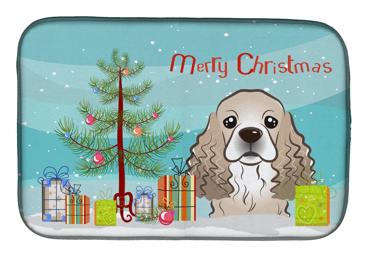 Christmas Tree and Cocker Spaniel Dish Drying Mat BB1588DDM  the-store.com.