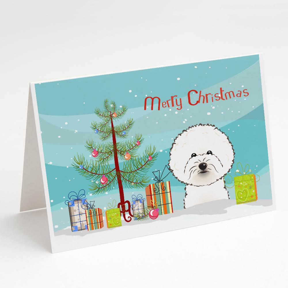 Buy this Christmas Tree and Bichon Frise Greeting Cards and Envelopes Pack of 8