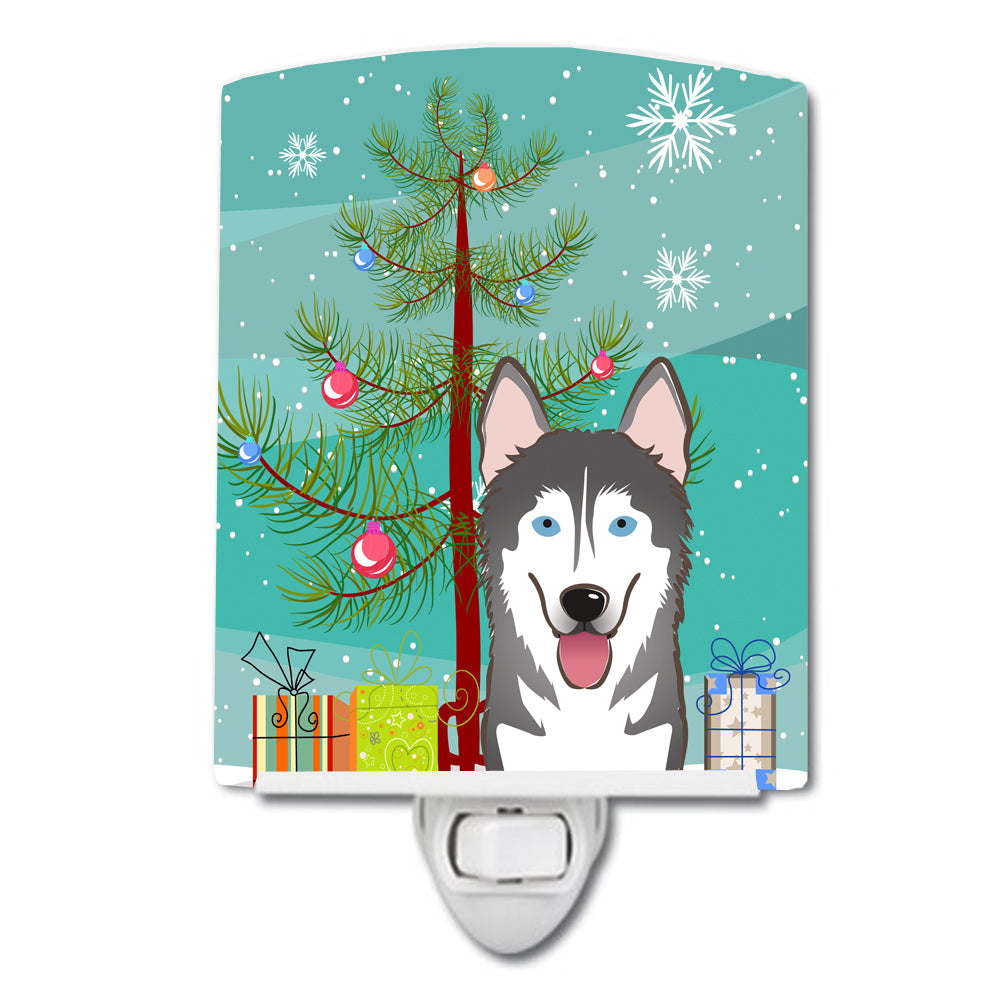 Christmas Tree and Alaskan Malamute Ceramic Night Light BB1590CNL - the-store.com