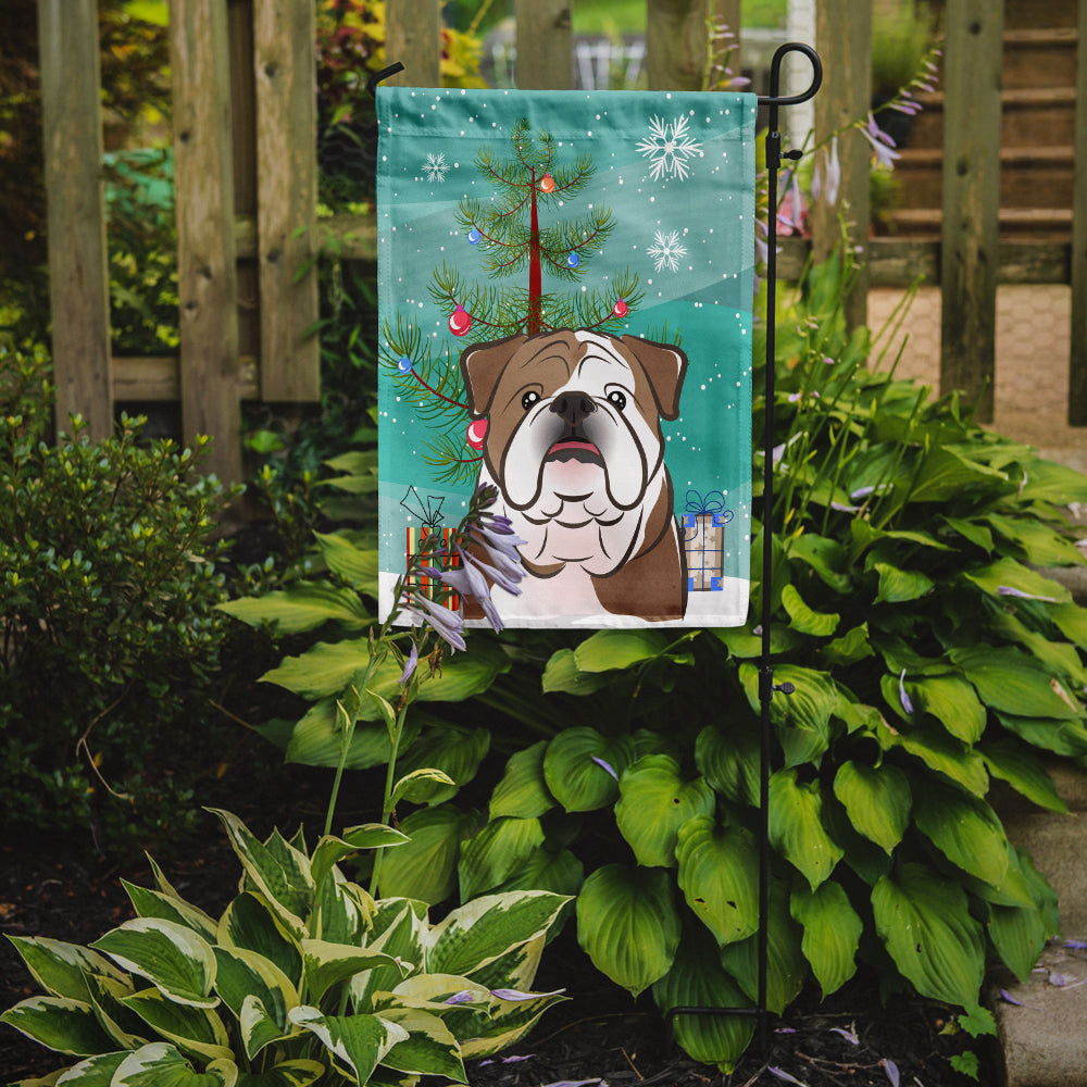 Christmas Tree and English Bulldog  Flag Garden Size BB1591GF.