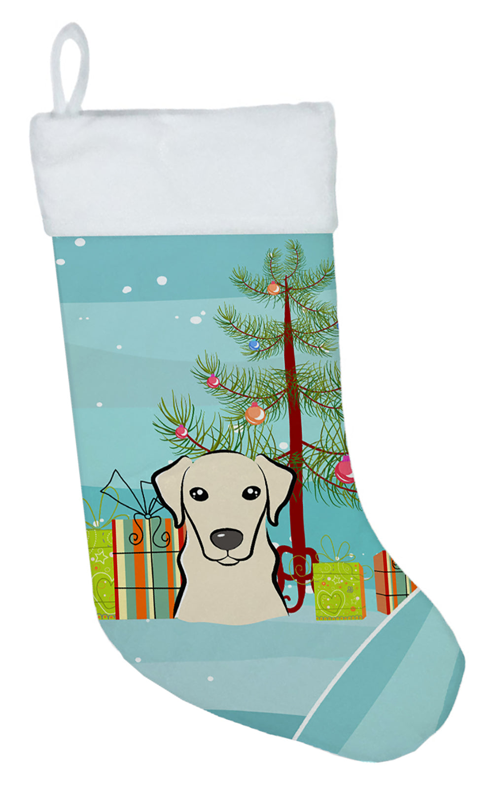 Christmas Tree and Yellow Labrador Christmas Stocking BB1594CS  the-store.com.