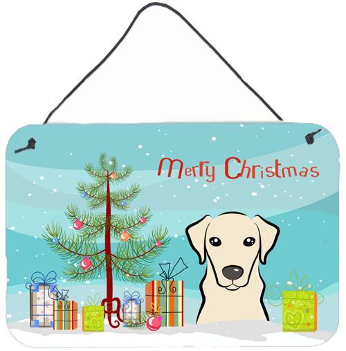 Christmas Tree and Yellow Labrador Wall or Door Hanging Prints by Caroline's Treasures