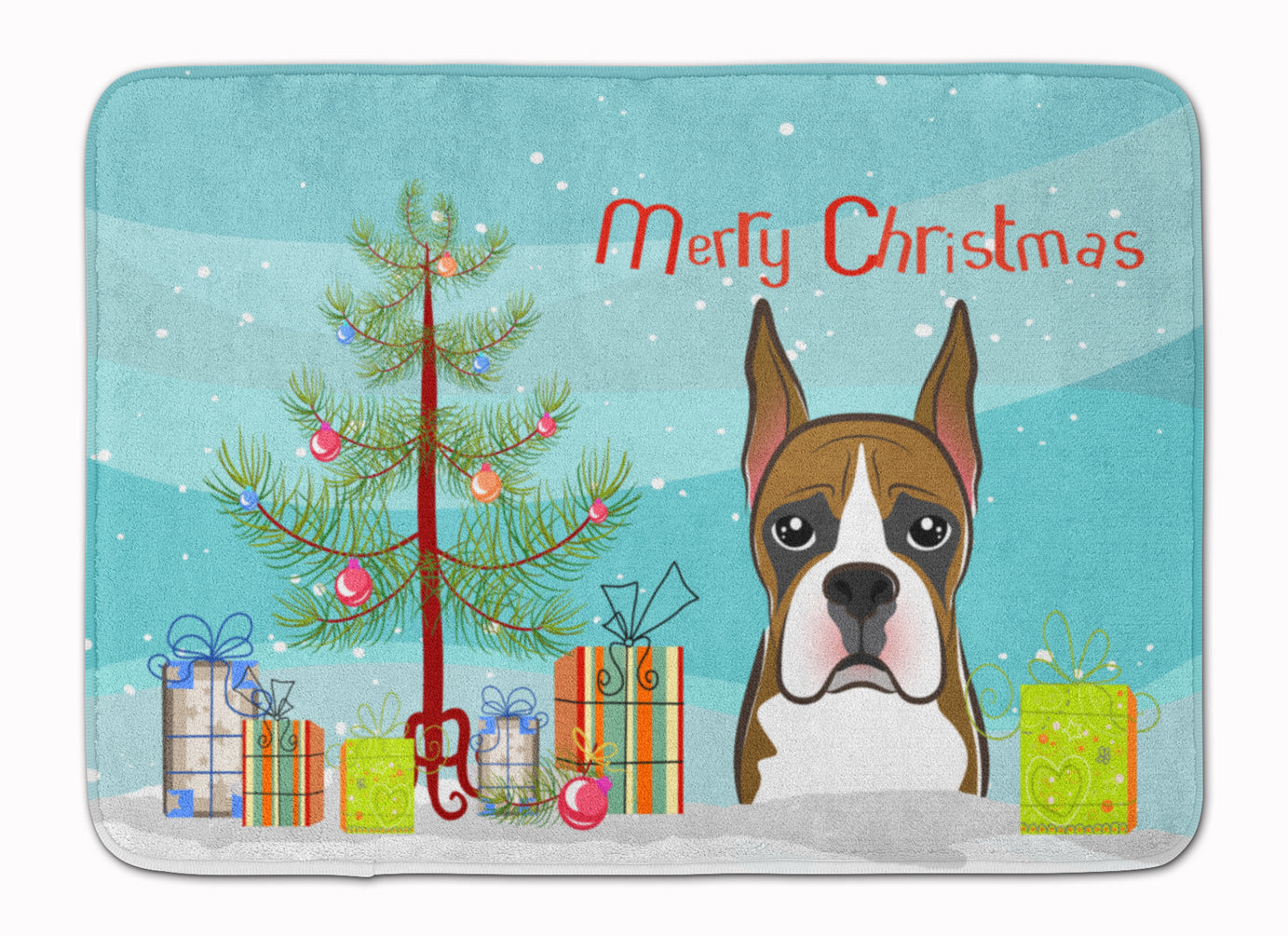 Christmas Tree and Boxer Machine Washable Memory Foam Mat BB1595RUG - the-store.com