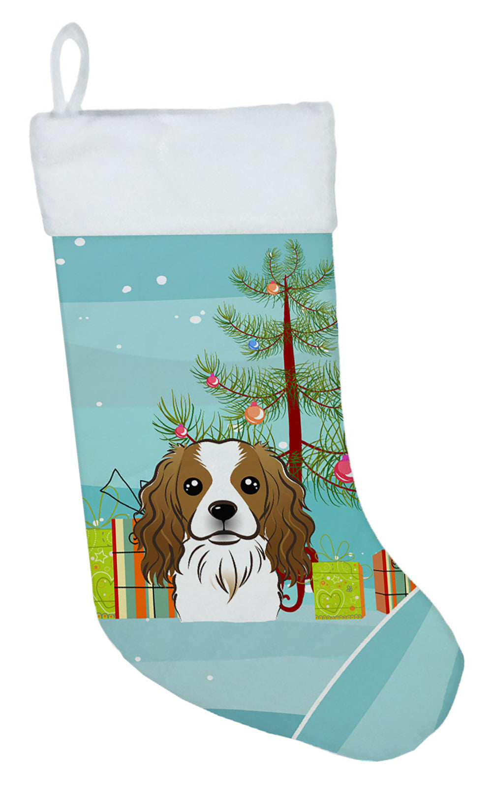 Christmas Tree and Cavalier Spaniel Christmas Stocking BB1596CS  the-store.com.