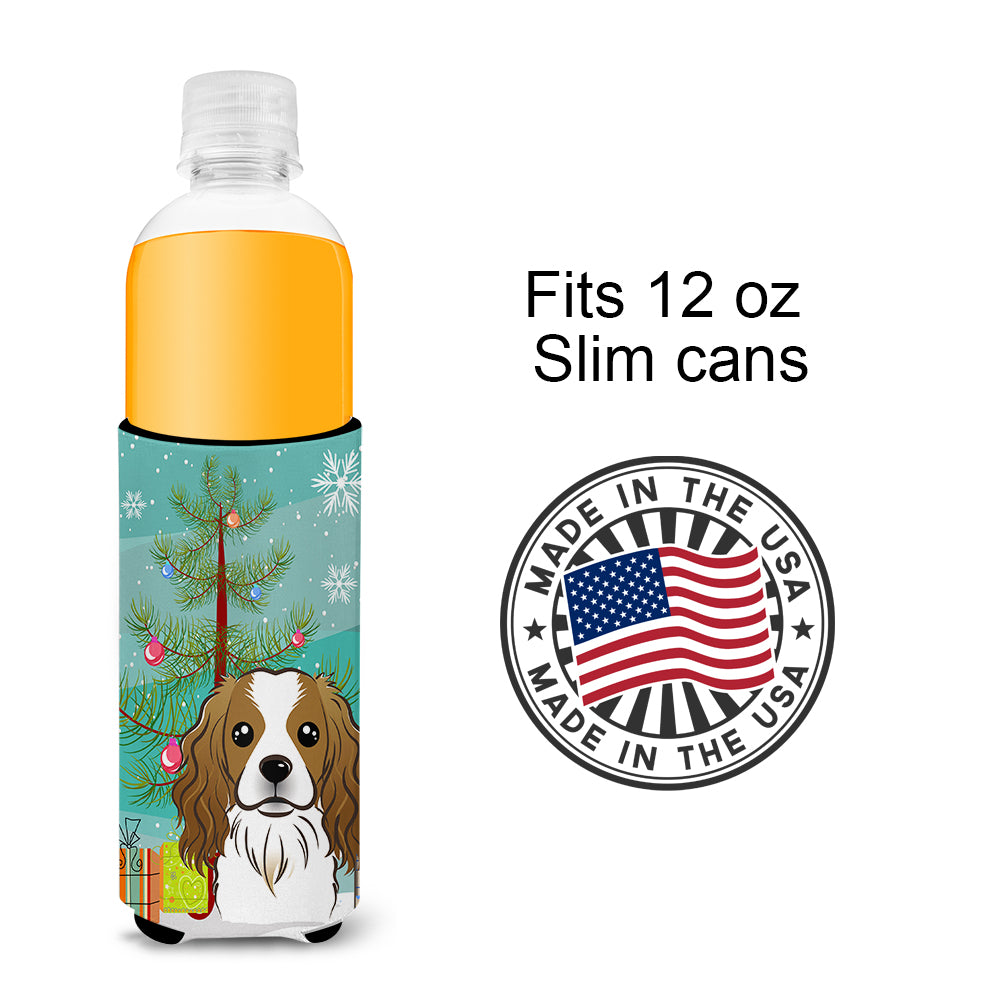 Christmas Tree and Cavalier Spaniel Ultra Beverage Insulators for slim cans BB1596MUK  the-store.com.