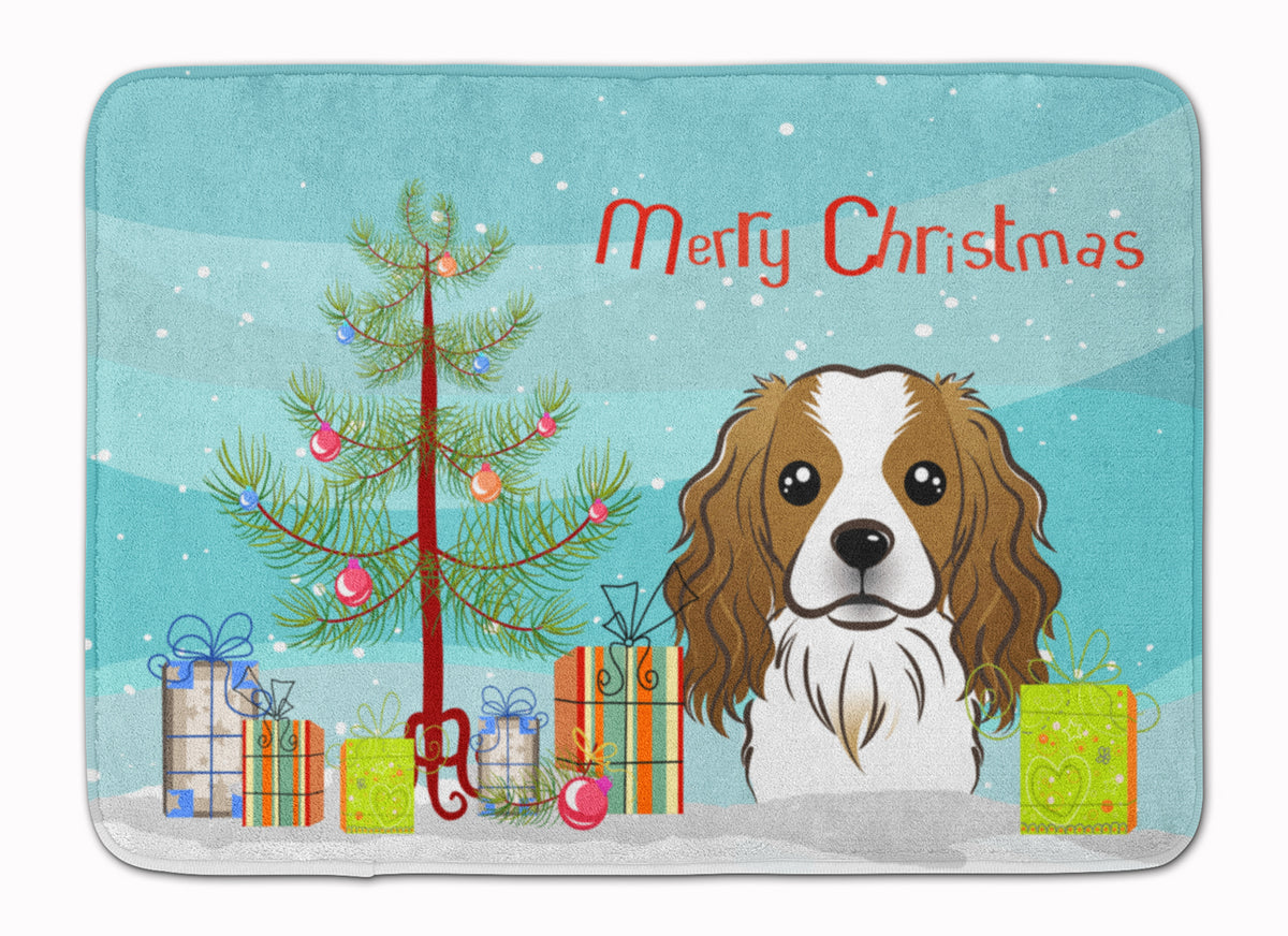 Christmas Tree and Cavalier Spaniel Machine Washable Memory Foam Mat BB1596RUG - the-store.com