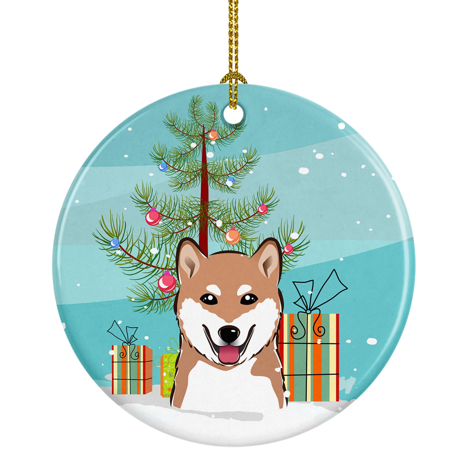 Christmas Tree and Shiba Inu Ceramic Ornament BB1597CO1 - the-store.com