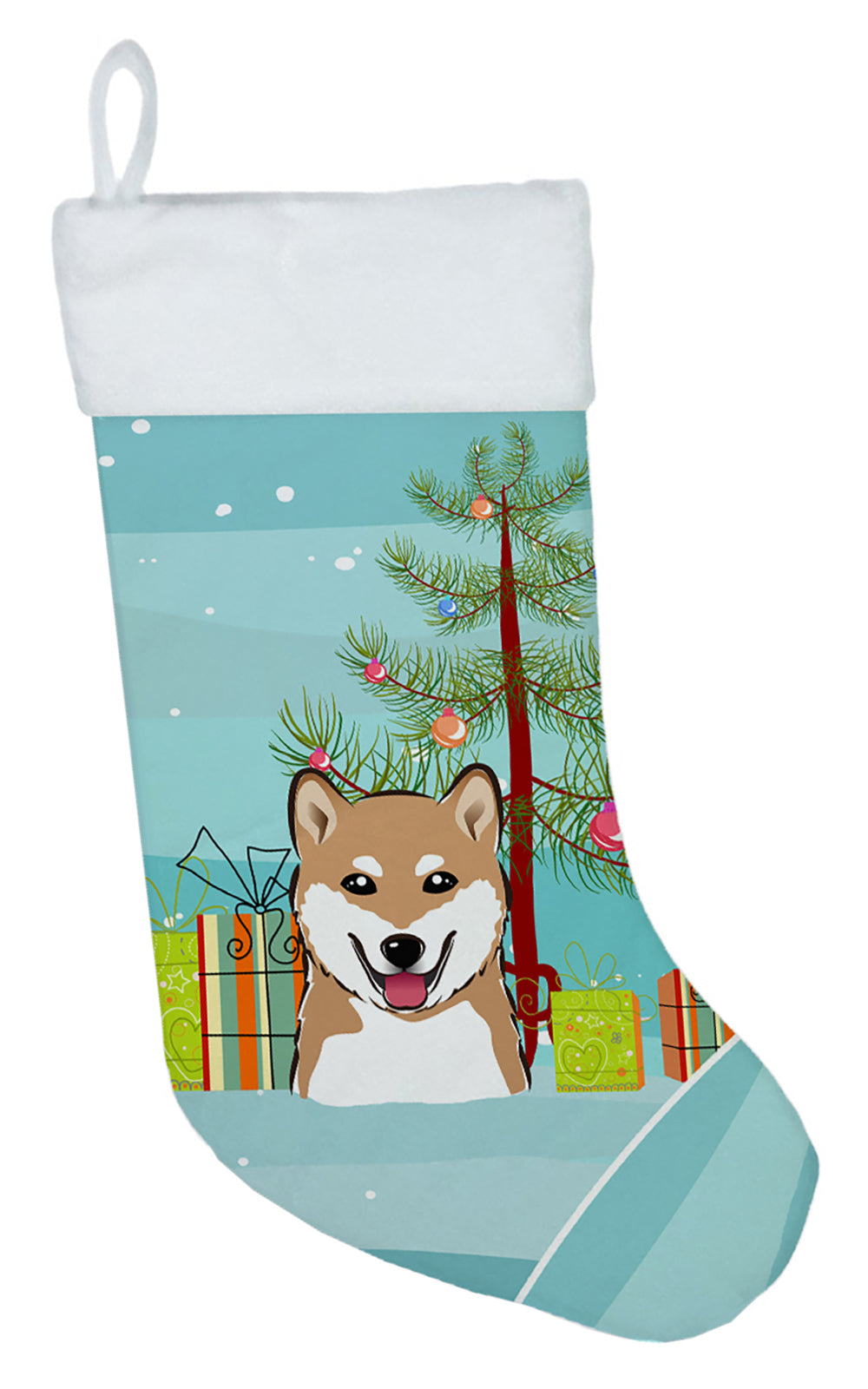 Christmas Tree and Shiba Inu Christmas Stocking BB1597CS  the-store.com.