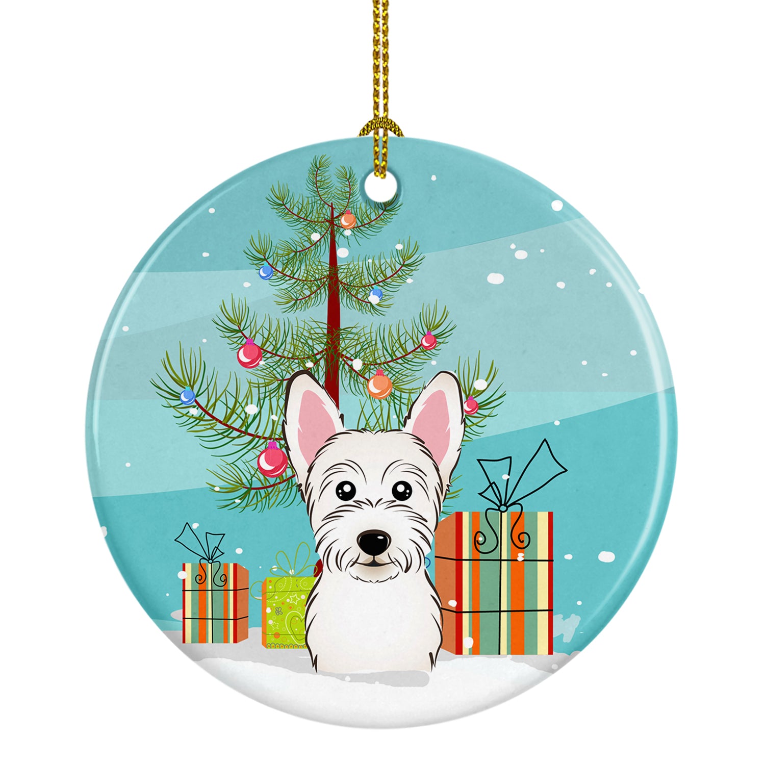 Christmas Tree and Westie Ceramic Ornament BB1598CO1 - the-store.com