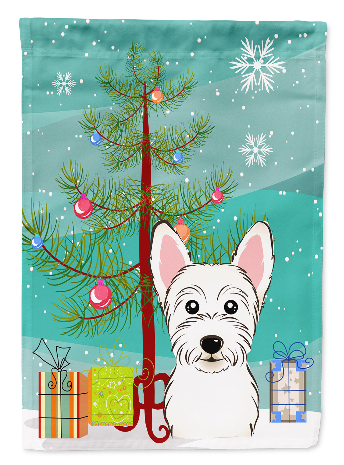 Christmas Tree and Westie Flag Garden Size BB1598GF.