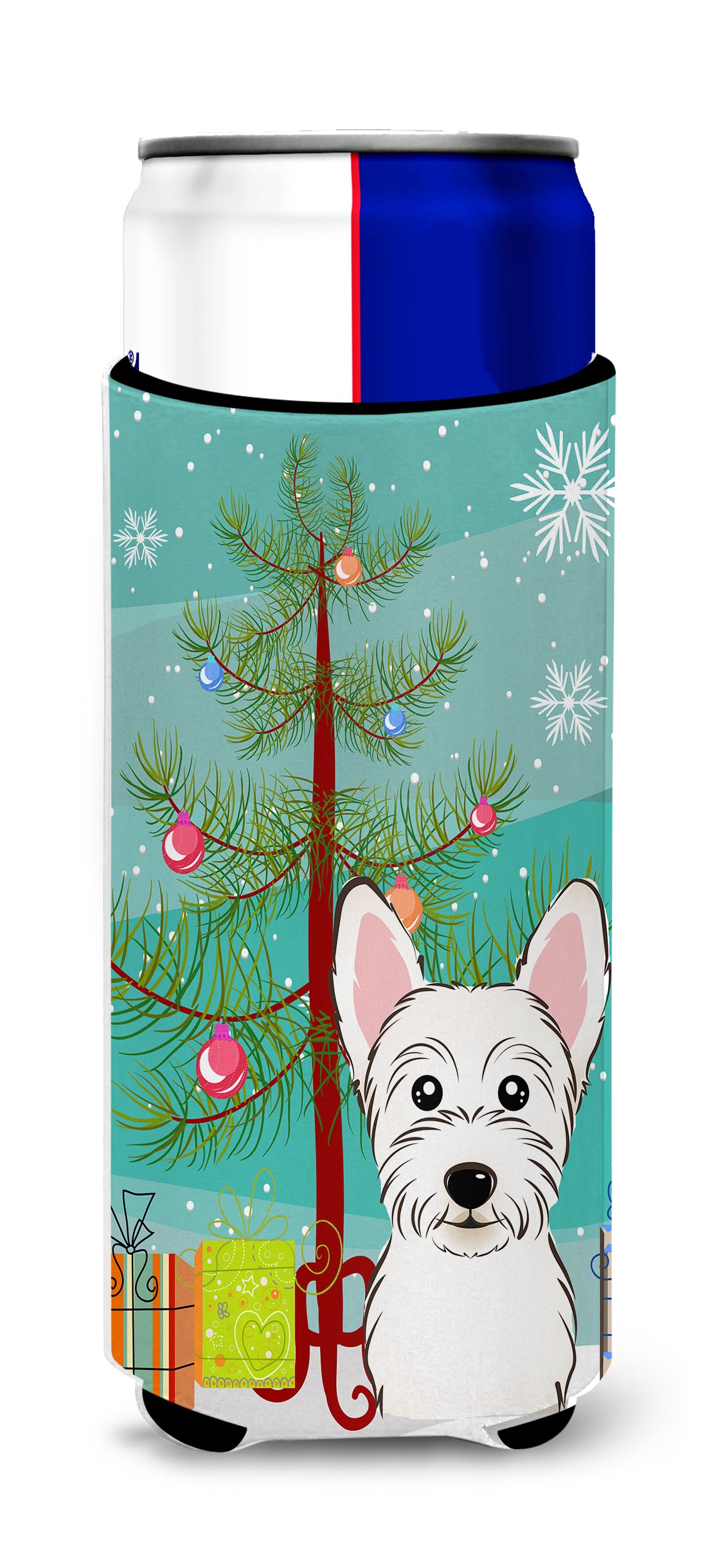 Christmas Tree and Westie Ultra Beverage Insulators for slim cans BB1598MUK  the-store.com.