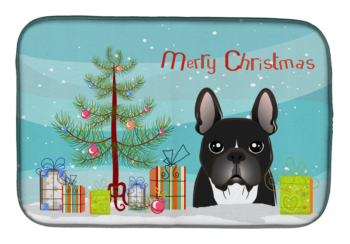 Christmas Tree and French Bulldog Dish Drying Mat BB1599DDM  the-store.com.