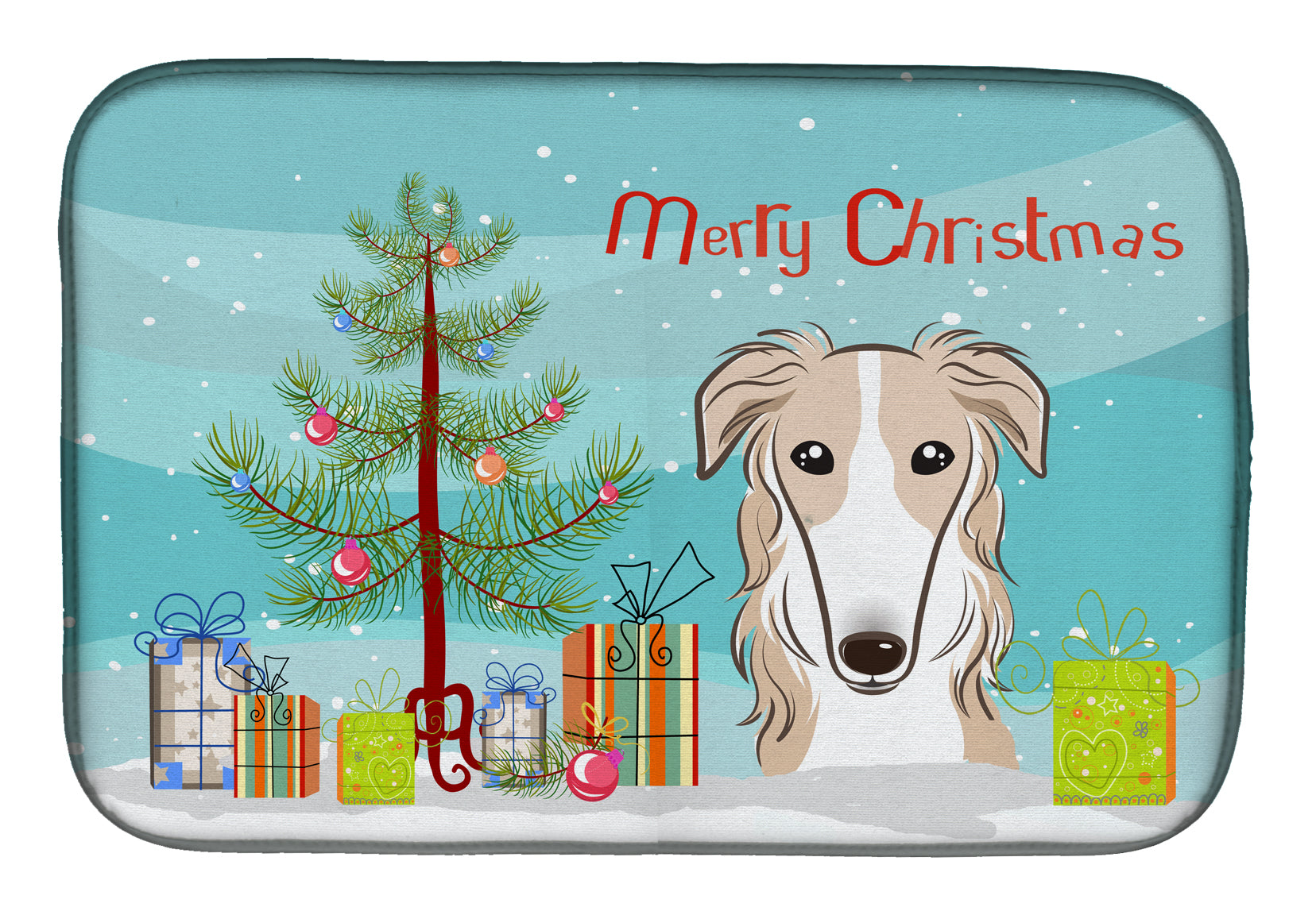 Christmas Tree and Borzoi Dish Drying Mat BB1600DDM  the-store.com.