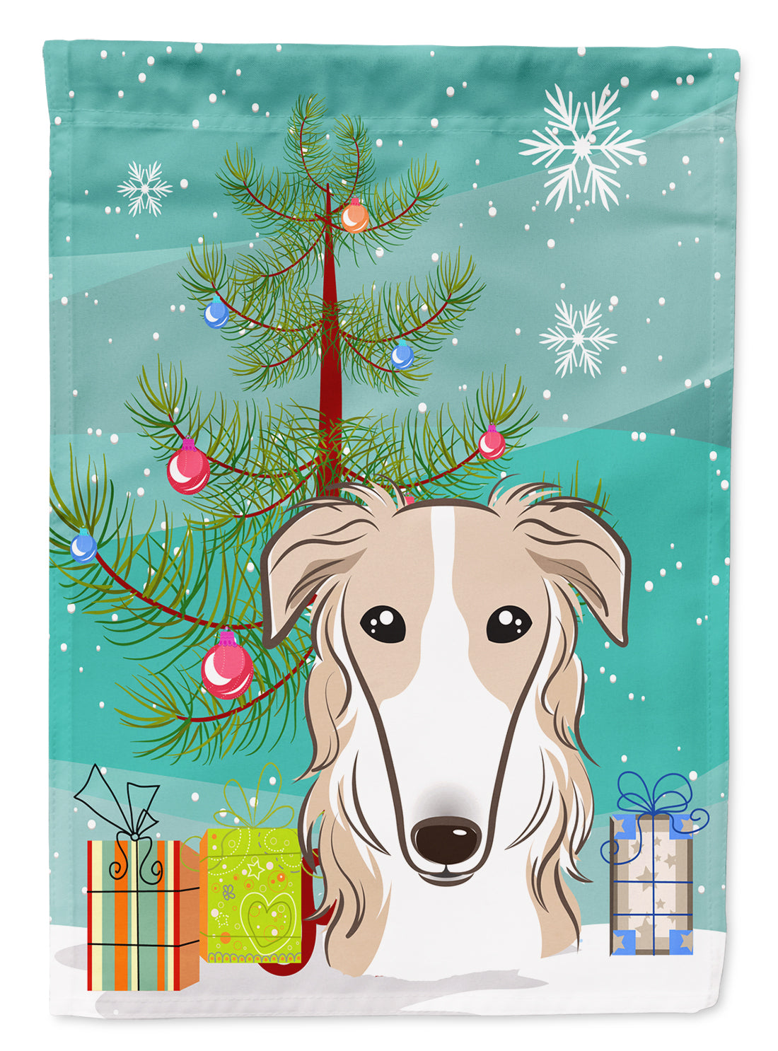 Christmas Tree and Borzoi Flag Garden Size BB1600GF.