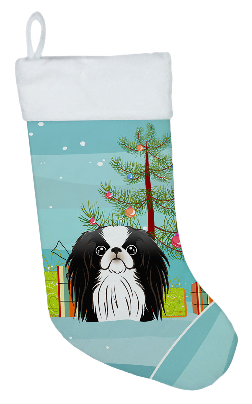 Christmas Tree and Japanese Chin Christmas Stocking BB1602CS  the-store.com.