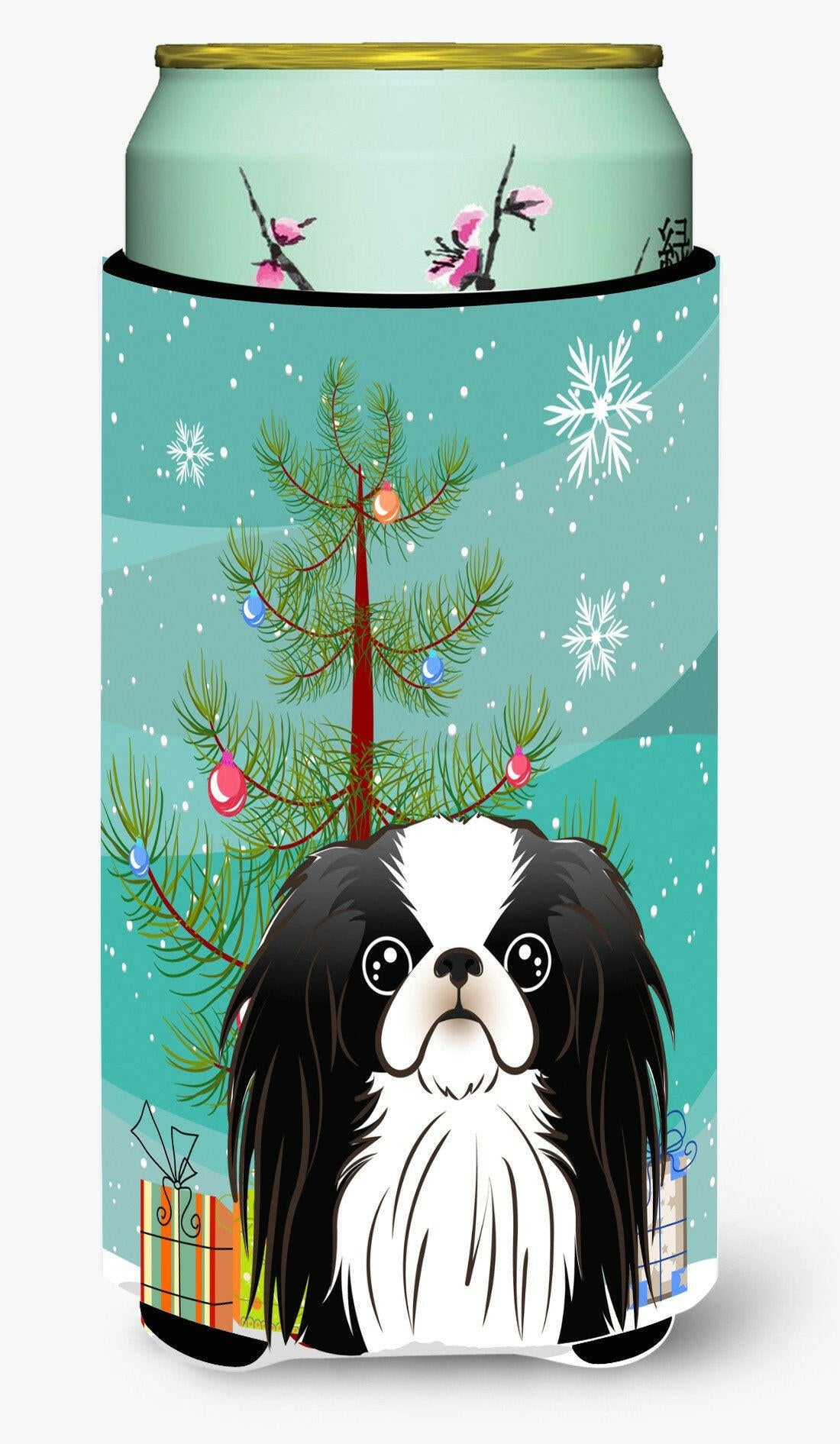 Christmas Tree and Japanese Chin Tall Boy Beverage Insulator Hugger BB1602TBC by Caroline's Treasures