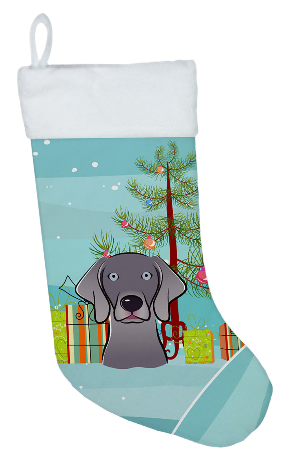 Christmas Tree and Weimaraner Christmas Stocking BB1603CS  the-store.com.