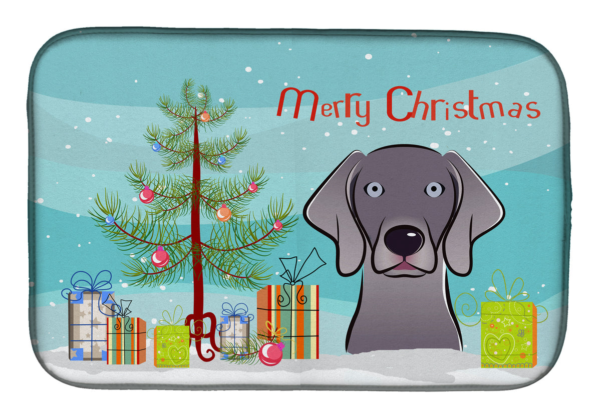 Christmas Tree and Weimaraner Dish Drying Mat BB1603DDM  the-store.com.