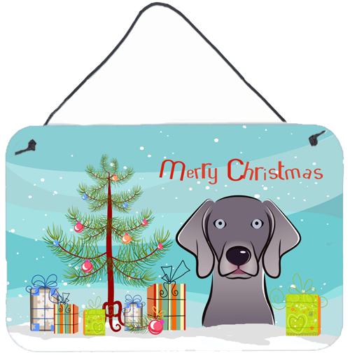 Christmas Tree and Weimaraner Wall or Door Hanging Prints by Caroline&#39;s Treasures