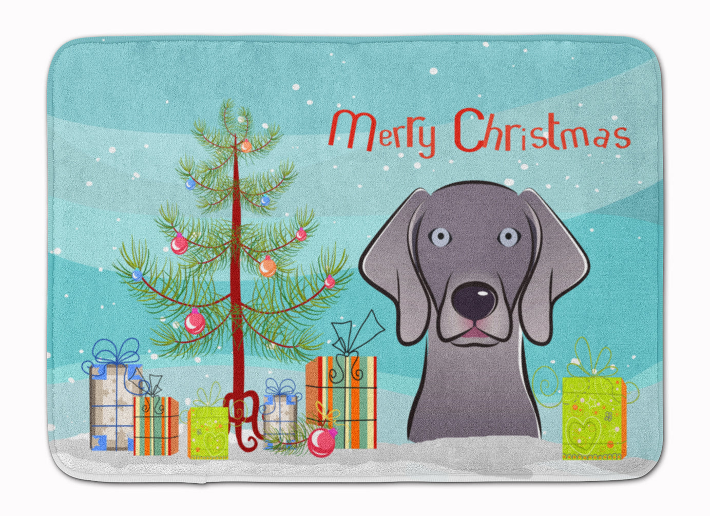 Christmas Tree and Weimaraner Machine Washable Memory Foam Mat BB1603RUG - the-store.com