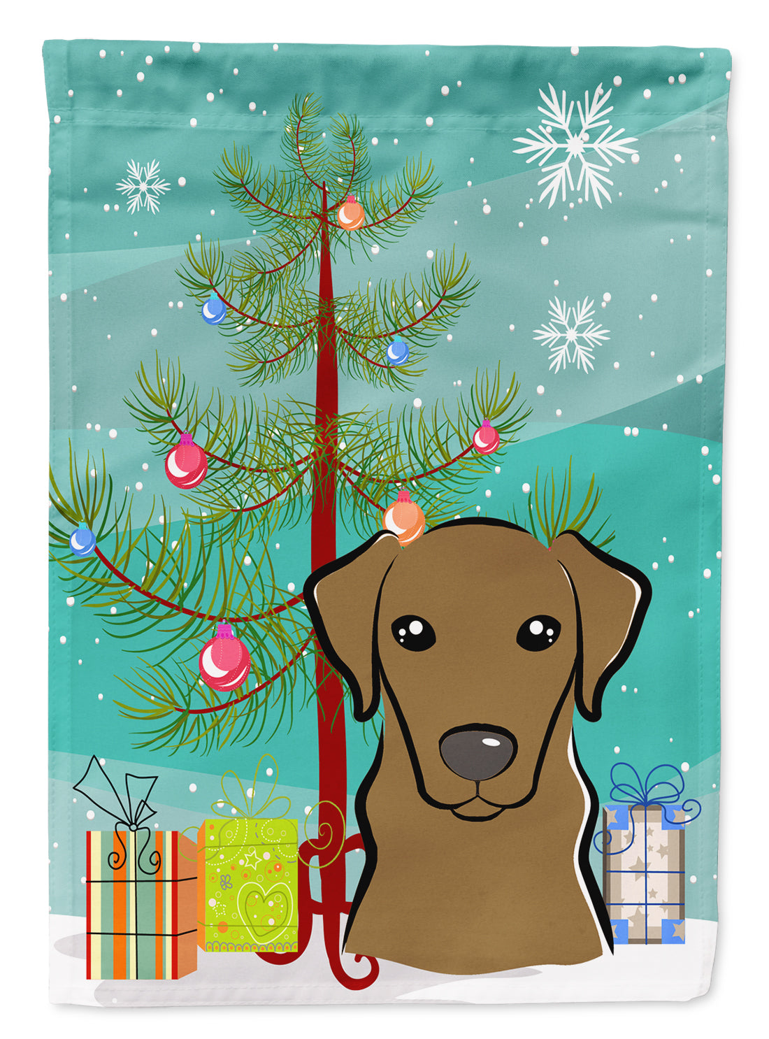 Christmas Tree and Chocolate Labrador Flag Garden Size BB1606GF.