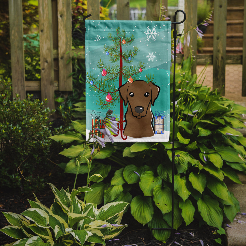 Christmas Tree and Chocolate Labrador Flag Garden Size BB1606GF.