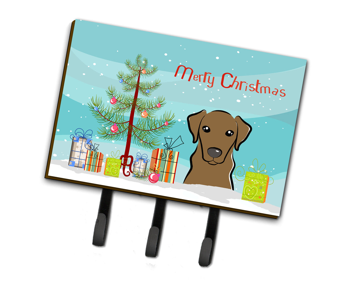 Christmas Tree and Chocolate Labrador Leash or Key Holder BB1606TH68  the-store.com.