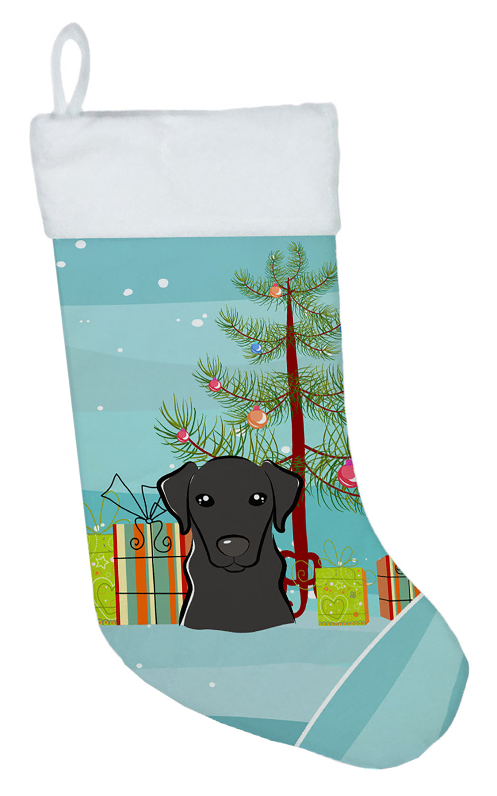 Christmas Tree and Black Labrador Christmas Stocking BB1607CS  the-store.com.