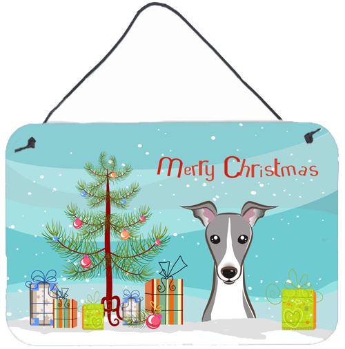 Christmas Tree and Italian Greyhound Wall or Door Hanging Prints by Caroline's Treasures