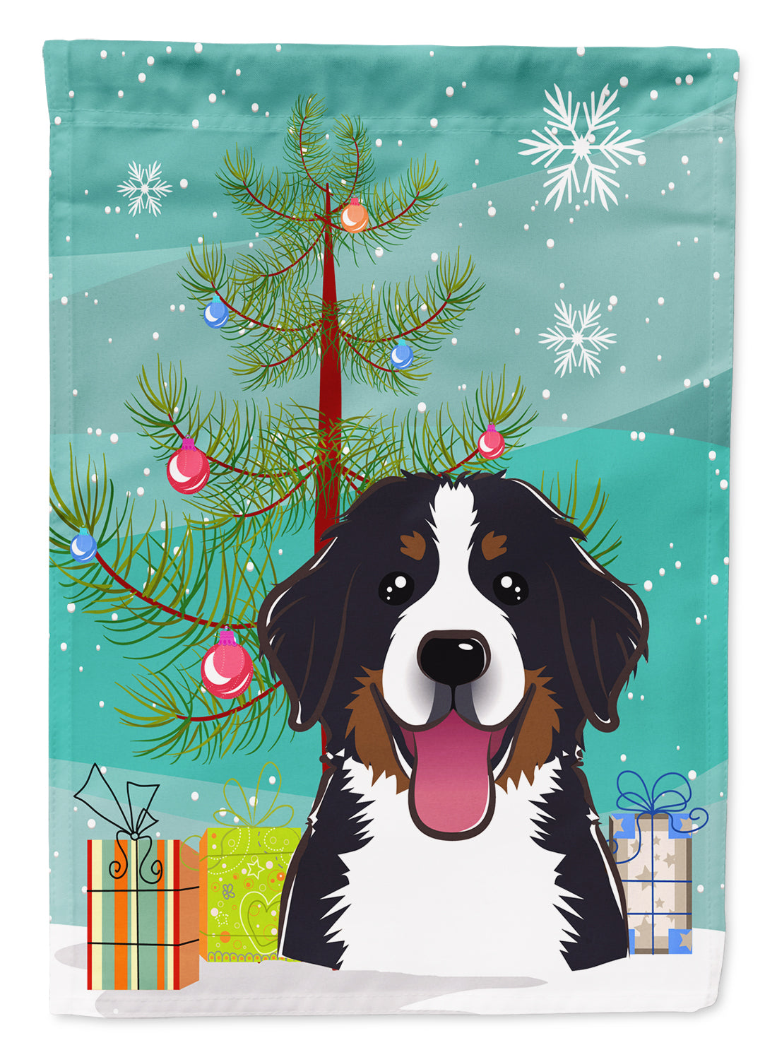 Christmas Tree and Bernese Mountain Dog Flag Garden Size BB1609GF.