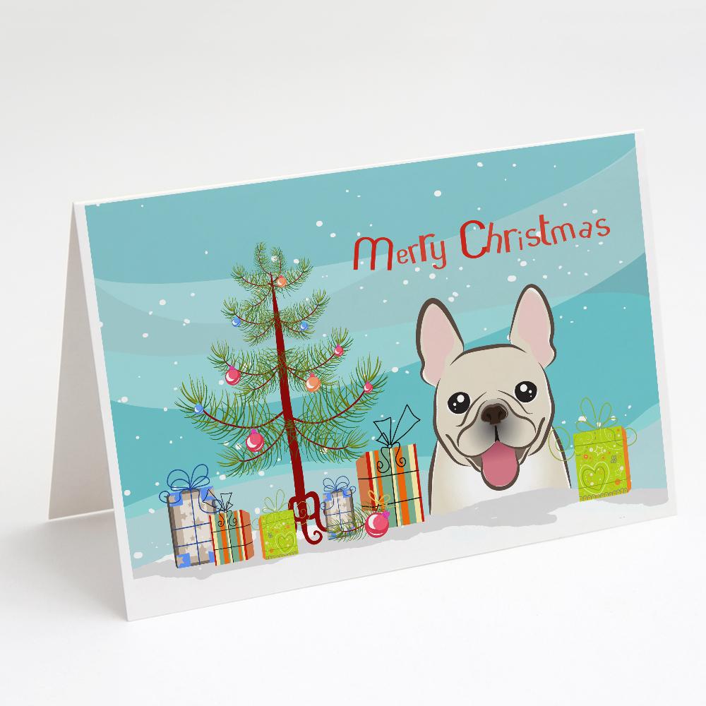 Buy this Christmas Tree and French Bulldog Greeting Cards and Envelopes Pack of 8