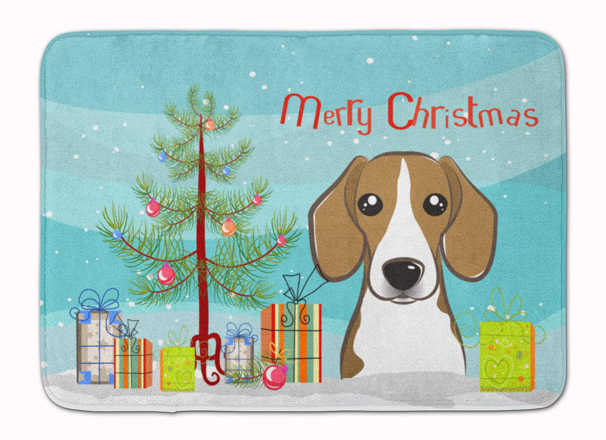 Christmas Tree and Beagle Machine Washable Memory Foam Mat BB1611RUG - the-store.com