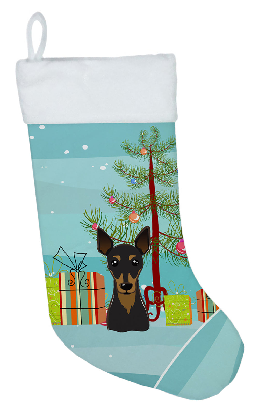 Christmas Tree and Min Pin Christmas Stocking BB1612CS  the-store.com.